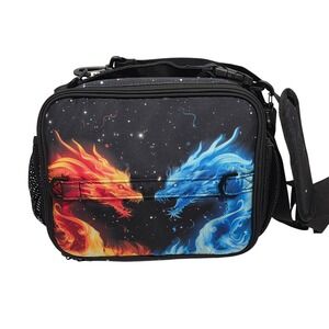 Xiaotcq Fire and Ice Dragons Insulated Lunch Bag Galaxy Space Thermal Cooler